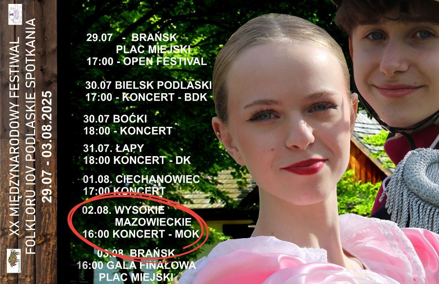 Plakat dotyczący XX Międzynarodowego Festiwalu Folkloru
