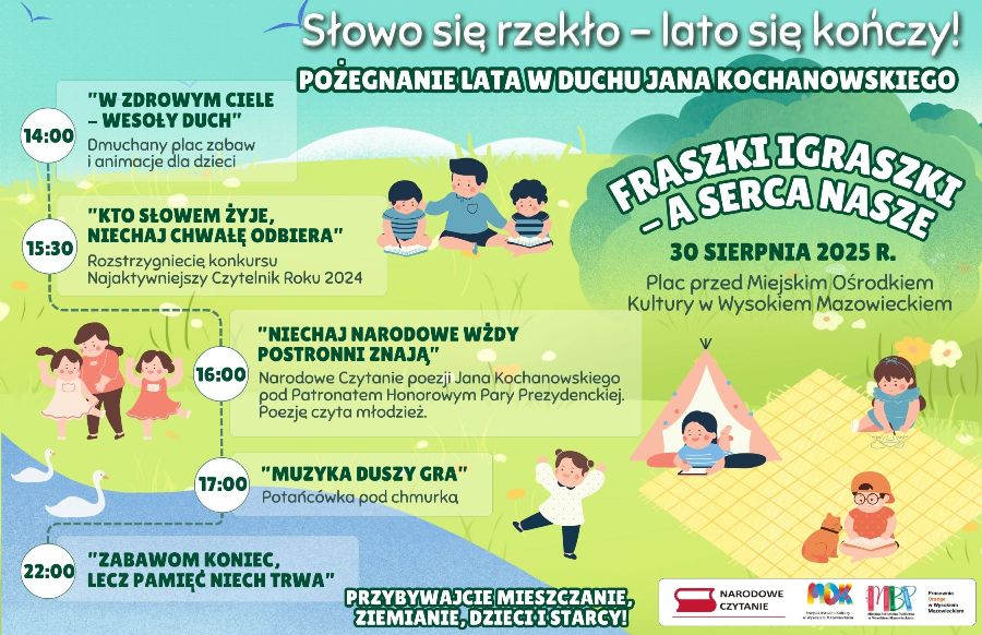 Plakat dotyczący Pożegnania lata w duchu Jana Kochanowskiego