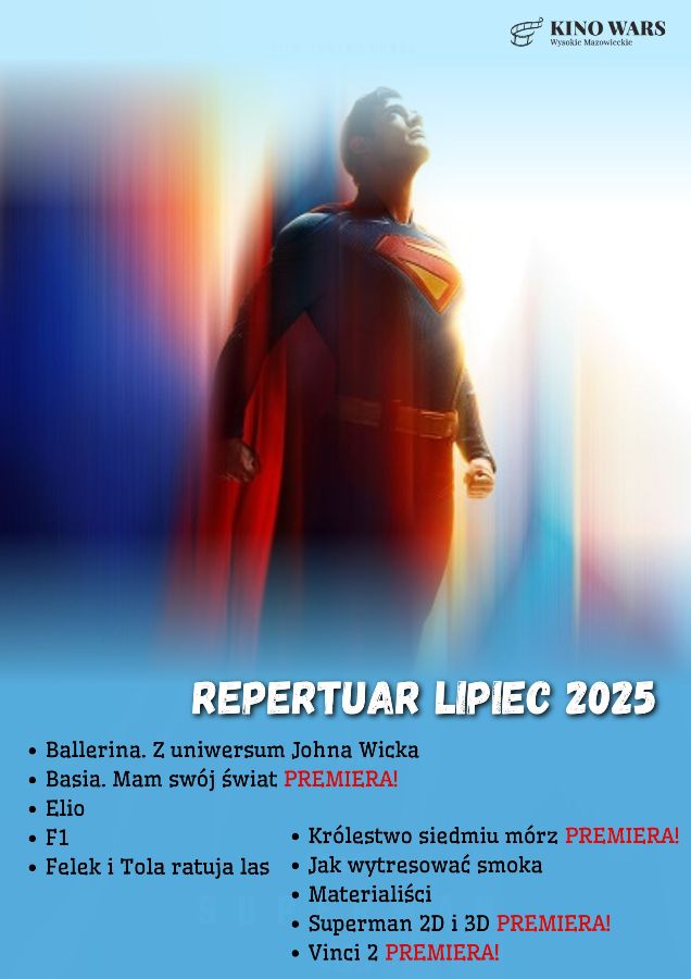 Plakat Repertuaru kina WARS na lipiec 2025