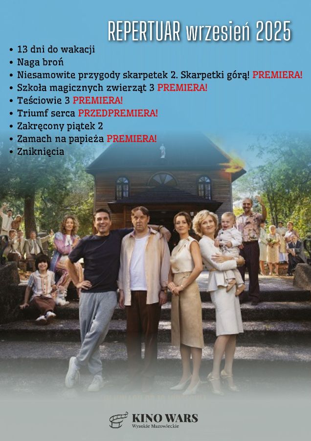 Plakat dotyczący Repertuaru kina WARS - wrzesień 2025