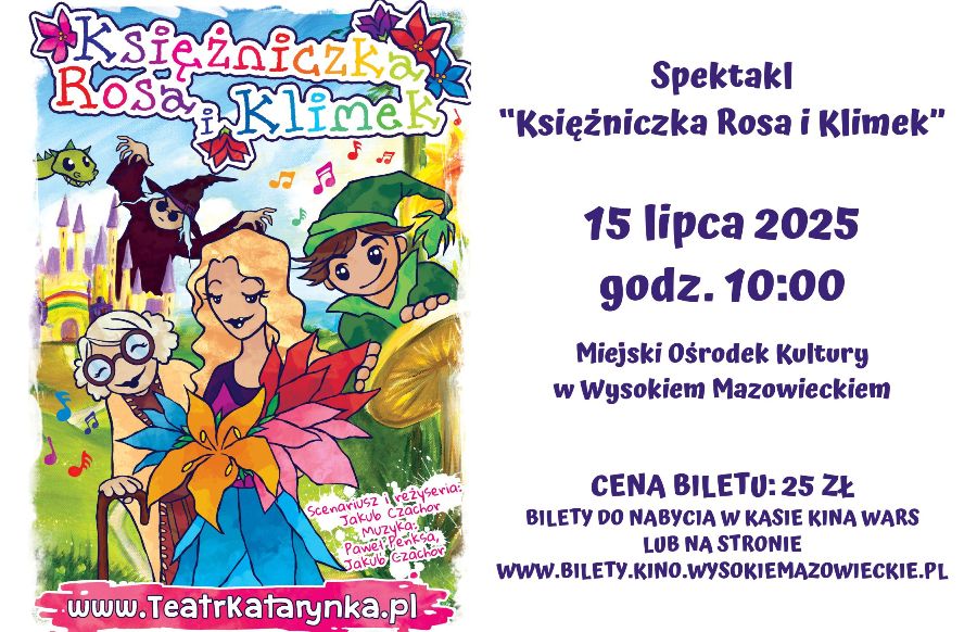Grafika dotycząca spektaklu "Księżniczka Rosa i Klimek"
