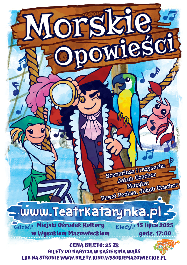 Plakat dotyczący spektaklu "Morskie opowieści"