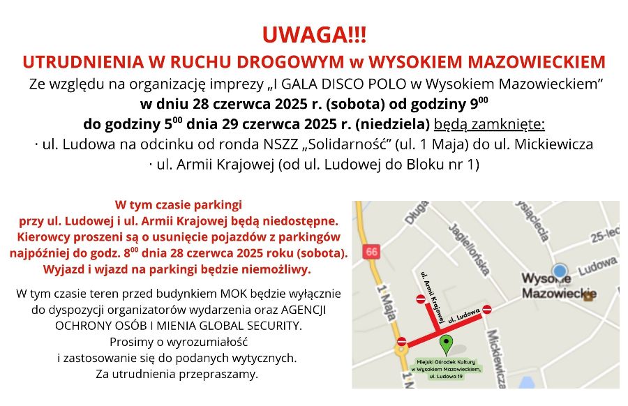 Grafika dotycząca utrudnień w ruchu drogowym