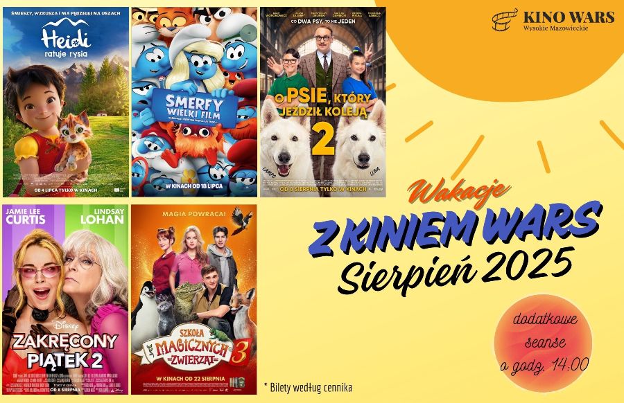 Plakat dotyczący Wakacji z kinem WARS - sierpień 2025