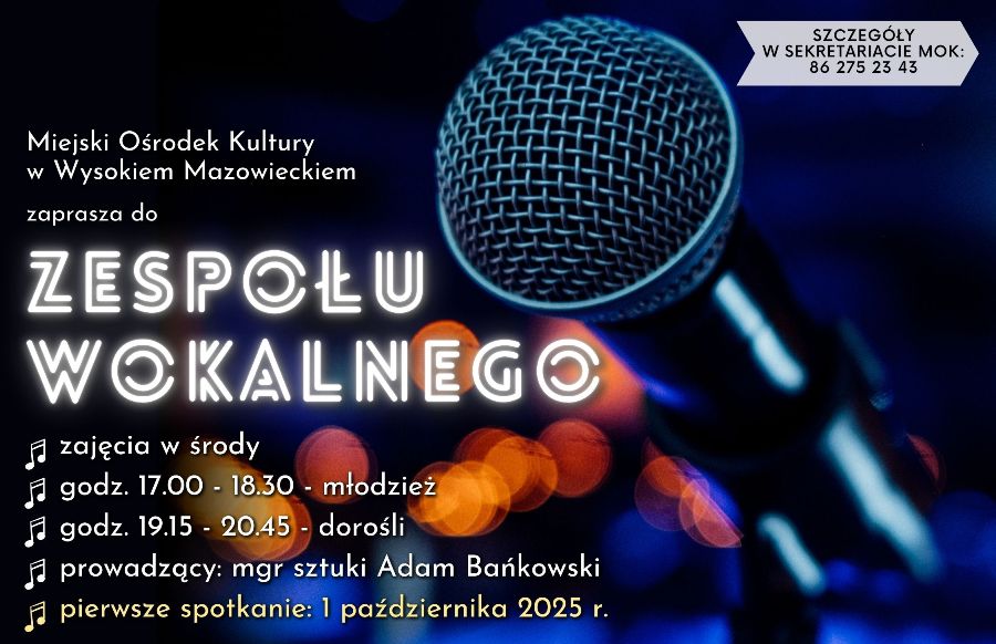 Plakat dotyczący zespołu wokalnego