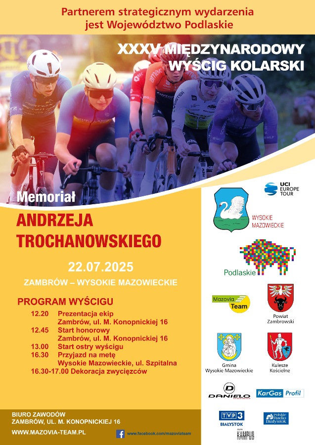 Plakat dotyczący Międzynarodowego Wyścigu Kolaskiego