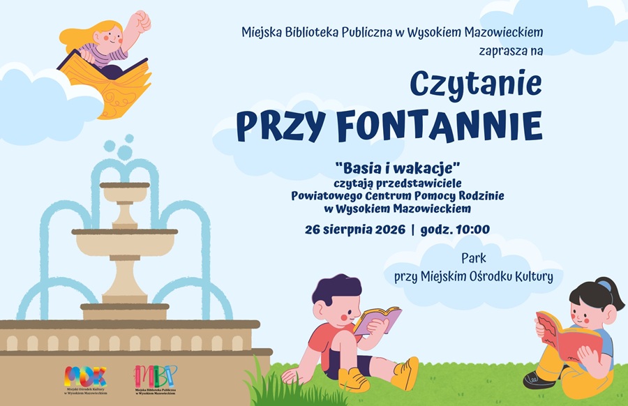 Plakat dotyczący Czytania przy fonatnnie 2026 - Czyta Powiatowe Centrum Pomocy Rodzinie