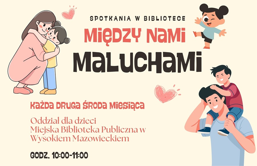 Grafika dotycząca spotkania w bibliotece "Między nami maluchami" czerwiec 2026