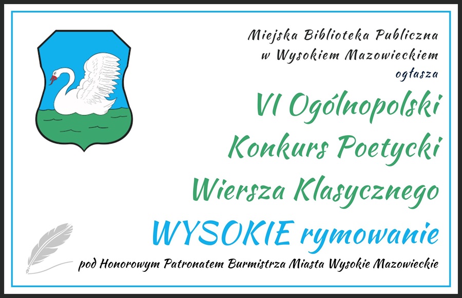 Grafika dotycząca VI Ogólnopolskiego Konkursu Wiersza Klasycznego WYSOKIE rymowanie