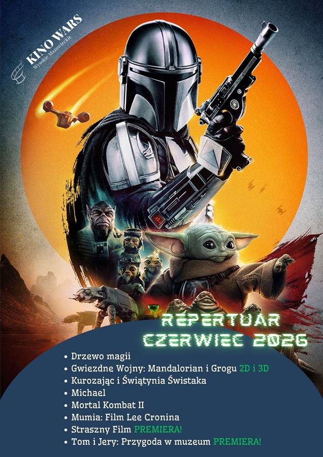Plakat dotyczący Repertuaru kina WARS - czerwiec 2026