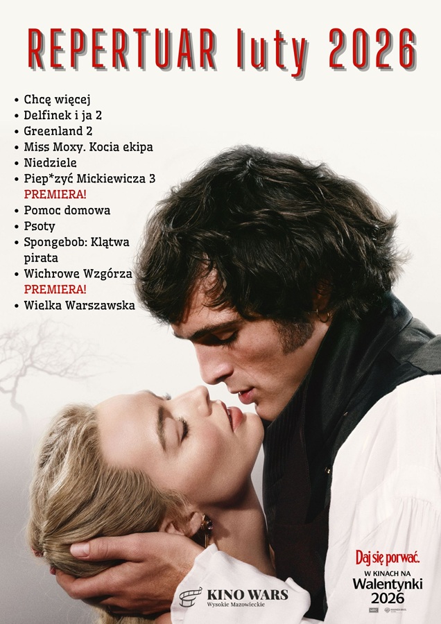 Plakat dotyczący Repertuaru kina WARS - luty 2026