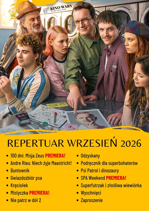Plakat dotyczący Repertuaru kina WARS - wrzesień 2026