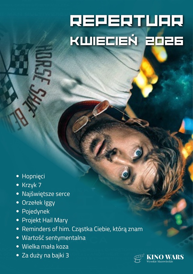 Plakat dotyczący Repertuaru kina WARS - kwiecień 2026