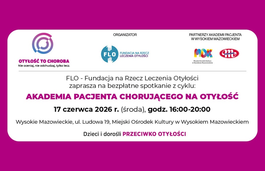Grafika dotycząca spotkania z cyklu "Akademia Pacjenta Chorującego na Otyłość"