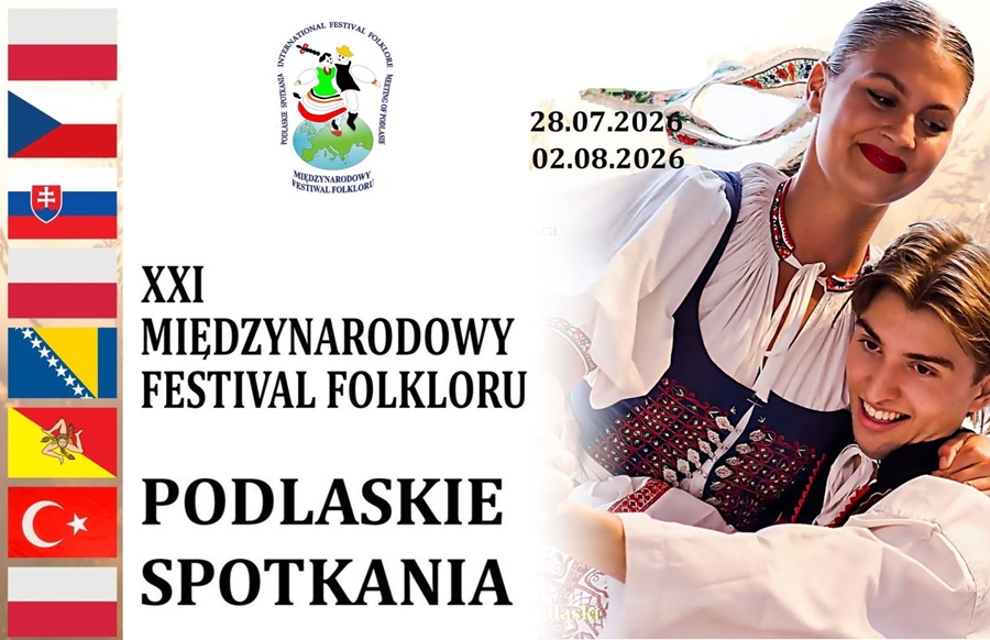 Grafika dotycząca XXI Międzynarodowego Festiwalu Folkloru "PODLASKIE SPOTKANIA"
