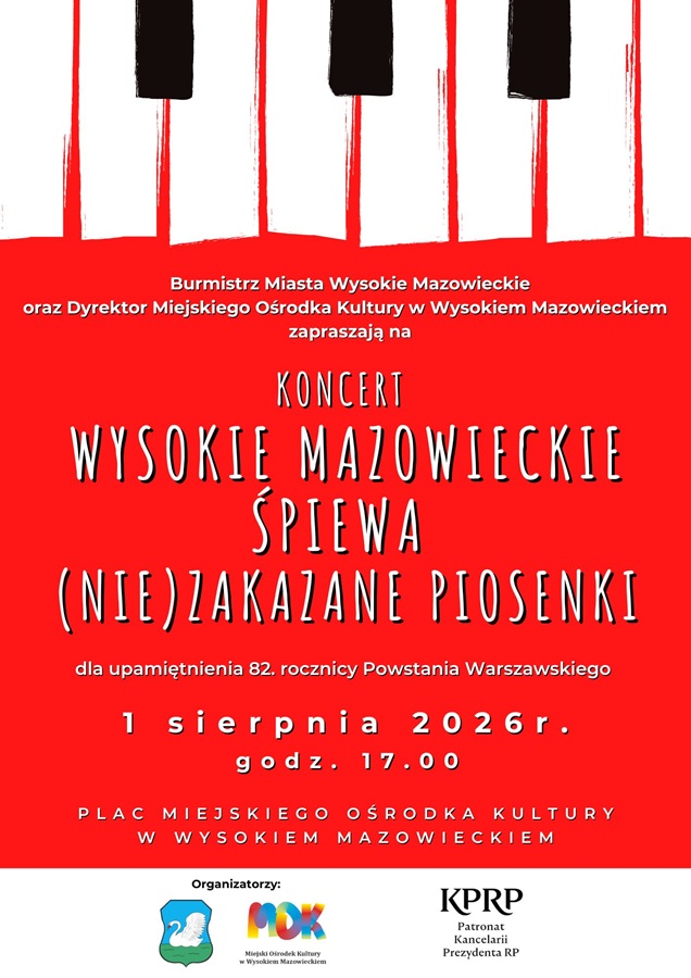 Plakat dotyczący sKoncertu "Wysokie Mazowieckie śpiewa (nie)zakazane piosenki"