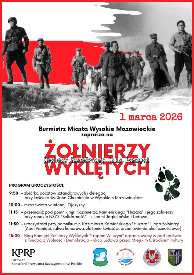 Plakat dotyczący Obchodów Narodowego Dnia Pamięci Żołnierzy Wyklętych 2026