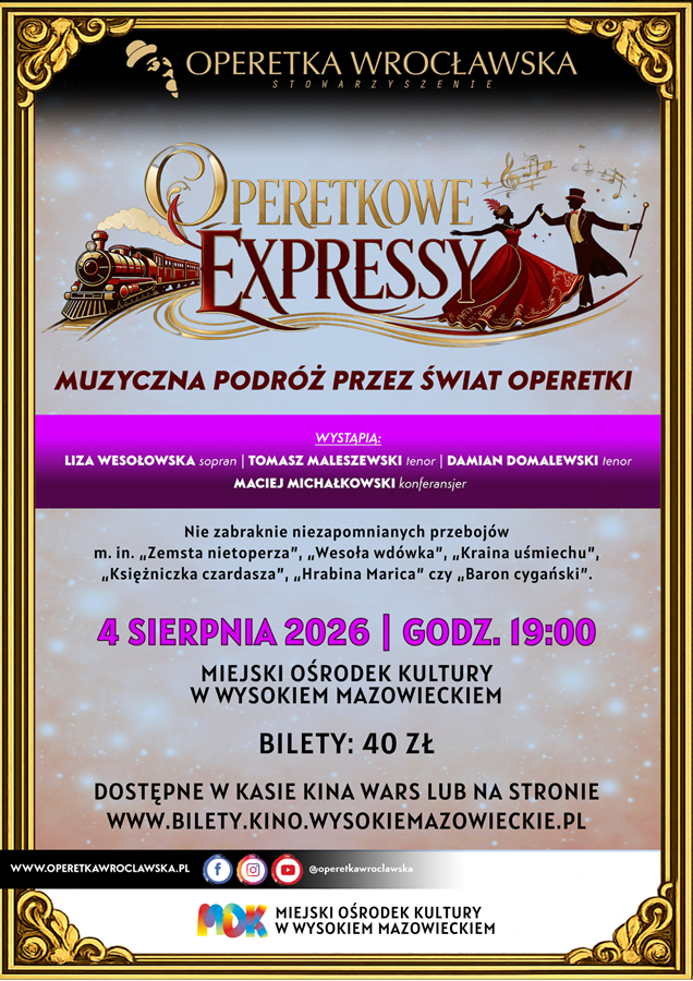 Plakat dotyczący OPERETKOWYCH EXPRESSÓW - Operetka Wrocławska
