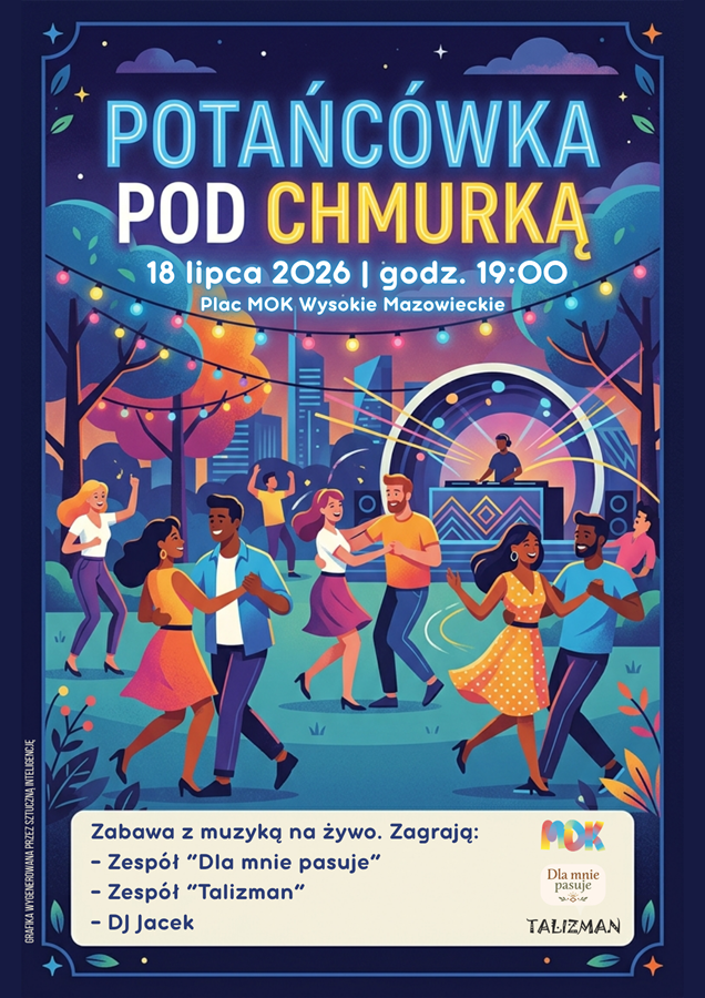 Plakat dotyczący Potańcówki pod chmurką