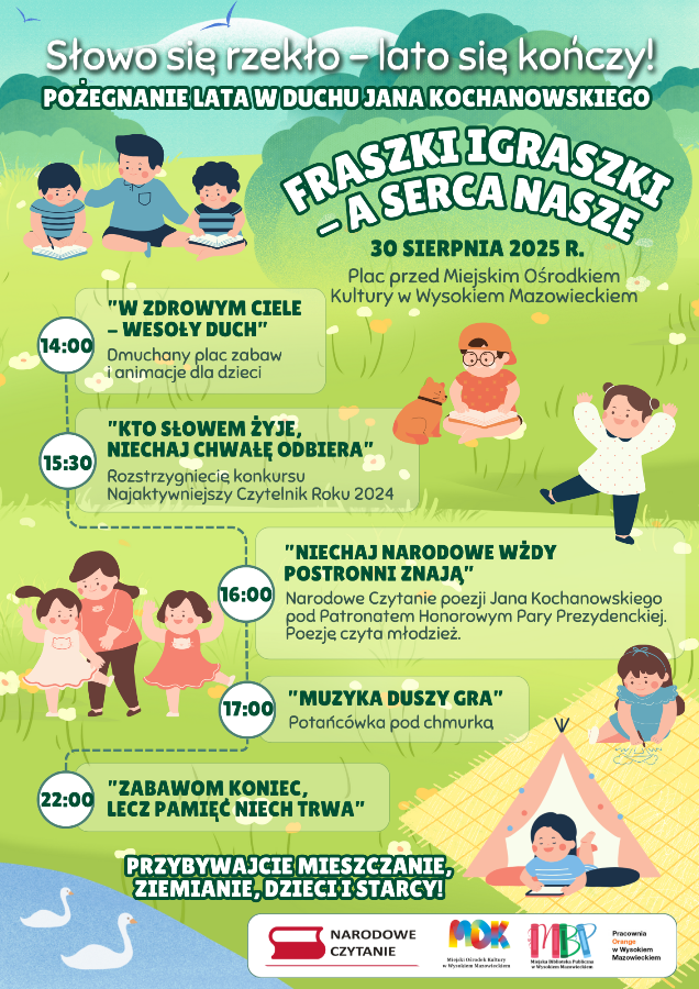 Plakat dotyczący Pożegnania lata w duchu Jana Kochanowskiego